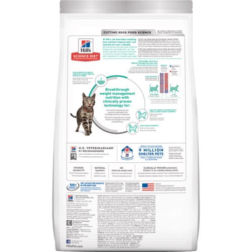 Science Diet 2970 Cat Food, Dry, Chicken Flavor, 15 lb Pouch