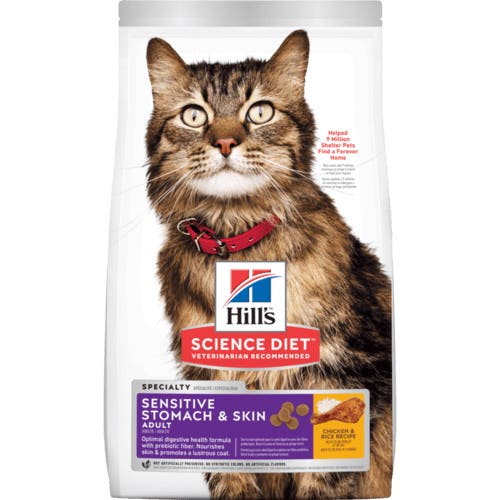 Science Diet 8878 Cat Food, Dry, Chicken/Rice Flavor, 15.5 lb Pouch