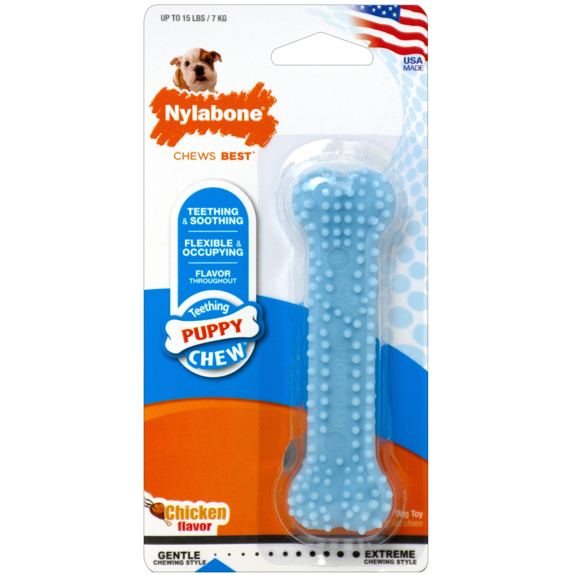 Nylabone NBP901P Puppy Dental Chew, P, Chicken Flavor Pack