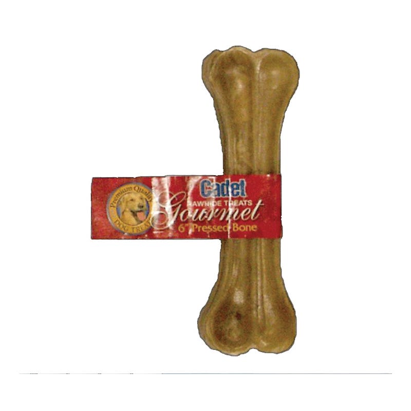 Cadet 00235-9 Pressed Rawhide Bone, 6 in, Pack