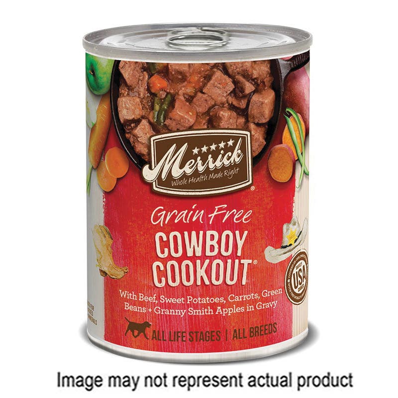 Merrick Grain Free 295830 Dog Food, Cowboy Cookout, XS, 12.7 oz Can