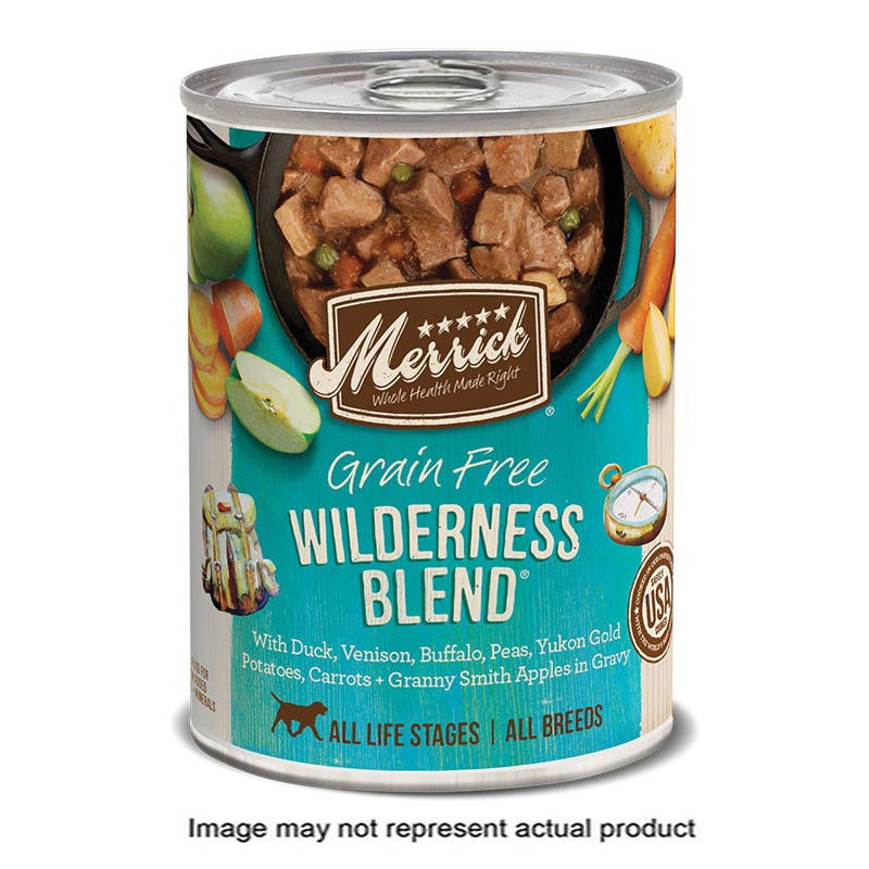 Merrick Grain Free 295832 Dog Food, Wilderness Blend, XS, 12.7 oz Can