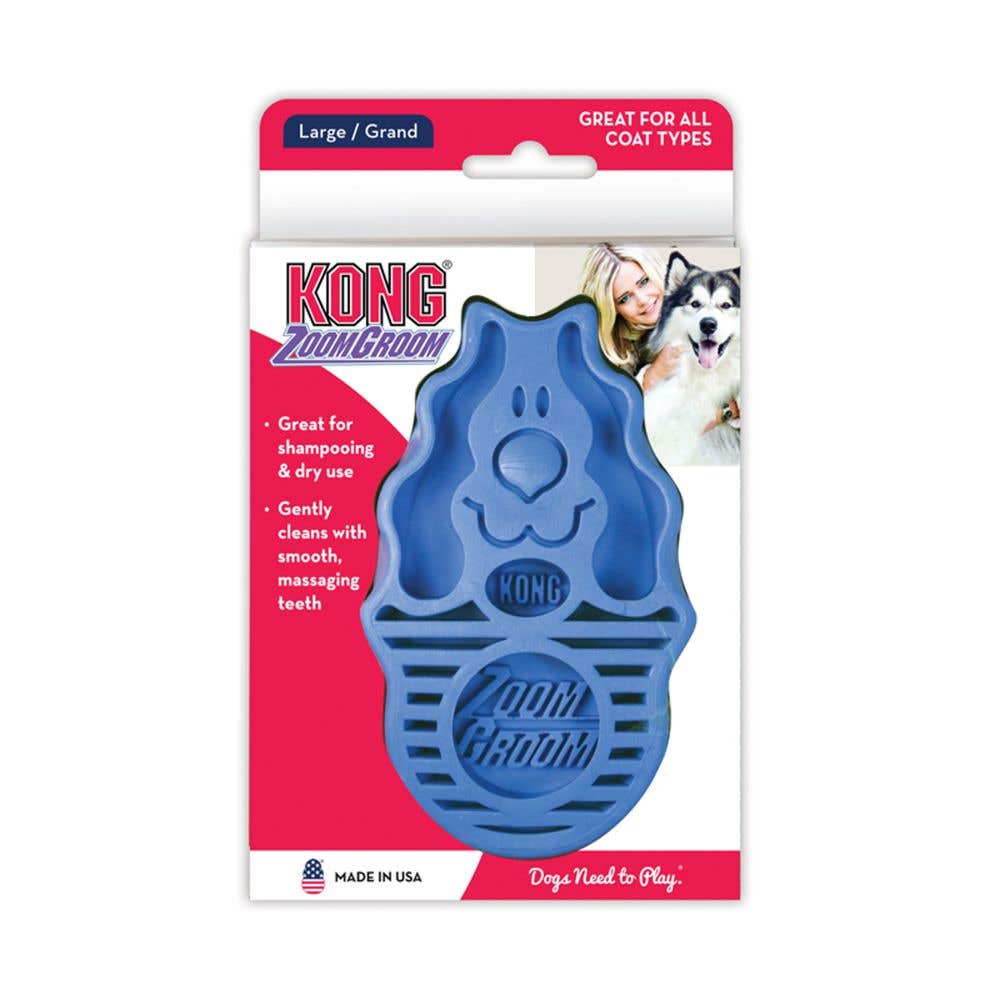 Kong ZoomGroom Boysenberry Brush, Rubber