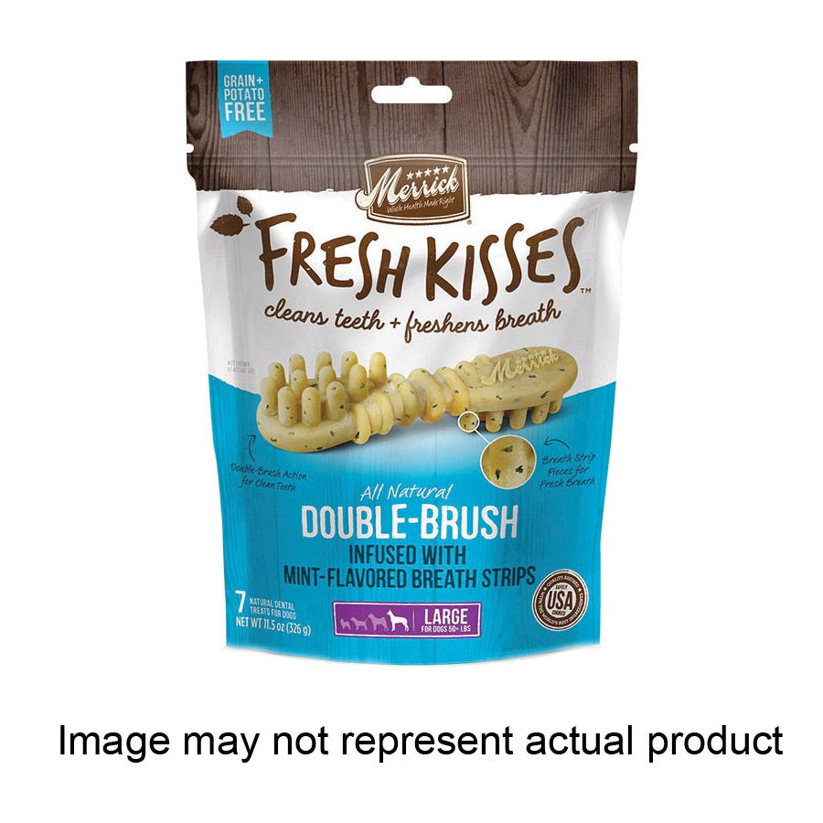 Merrick Fresh Kisses 295800 Dental Treat, L Breed, Special Diet: Grain-Free, Potato-Free, Mint Flavor Bag