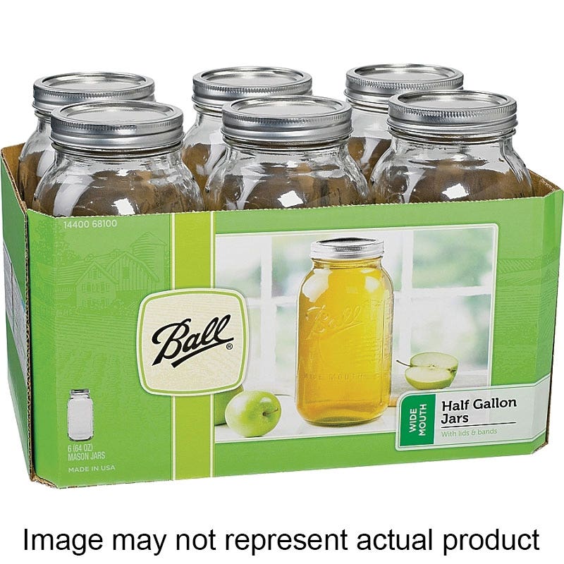 Ball Mason Jar, 64 oz Capacity, Glass