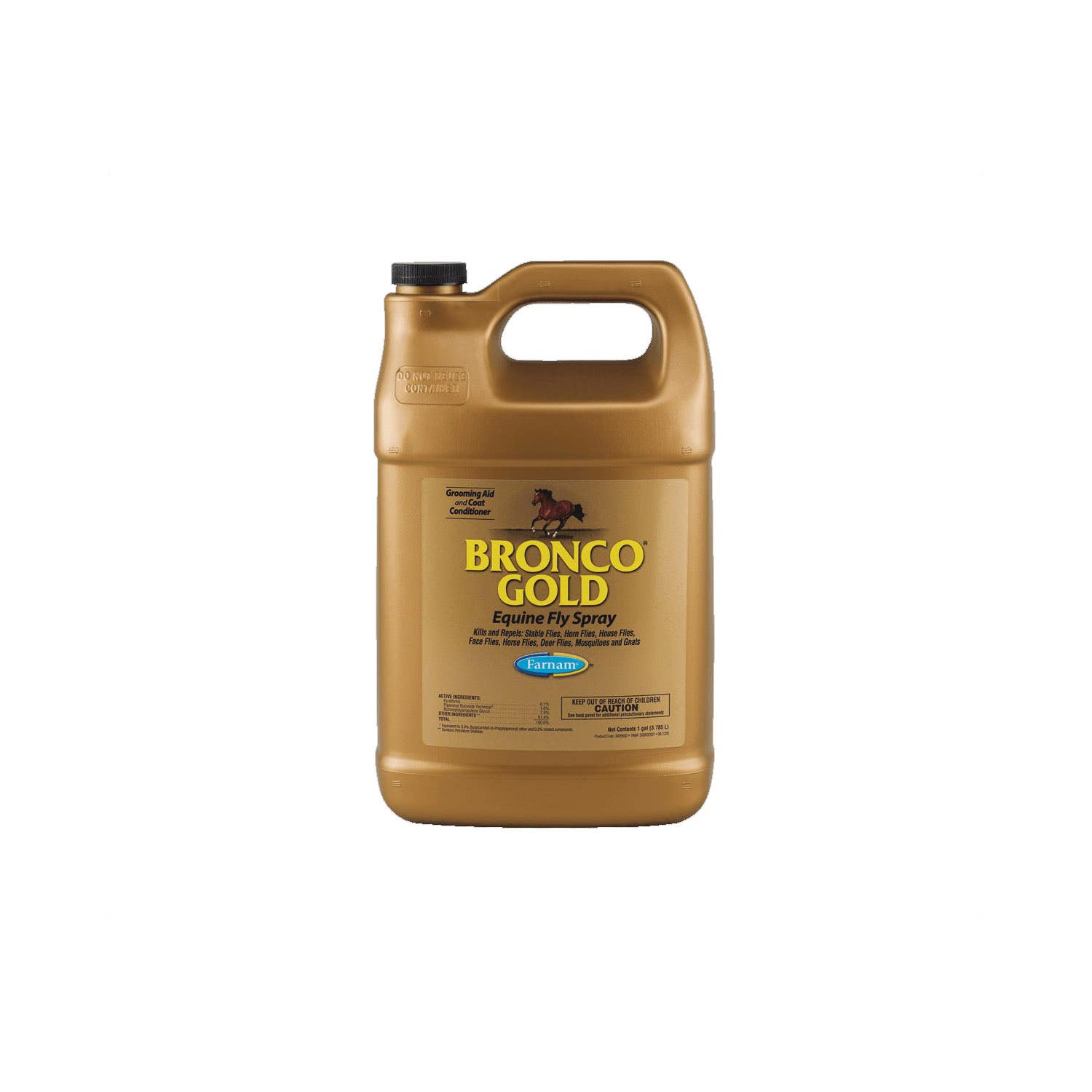 Farnam Bronco 3005682 Equine Fly Spray, Liquid, Pale Yellow, 1 gal