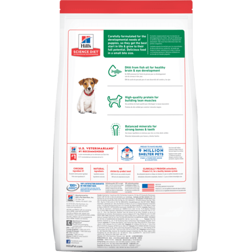 Science Diet 9368 Dog Food, Puppy Breed, Dry, Barley, Chicken Flavor, 15.5 lb