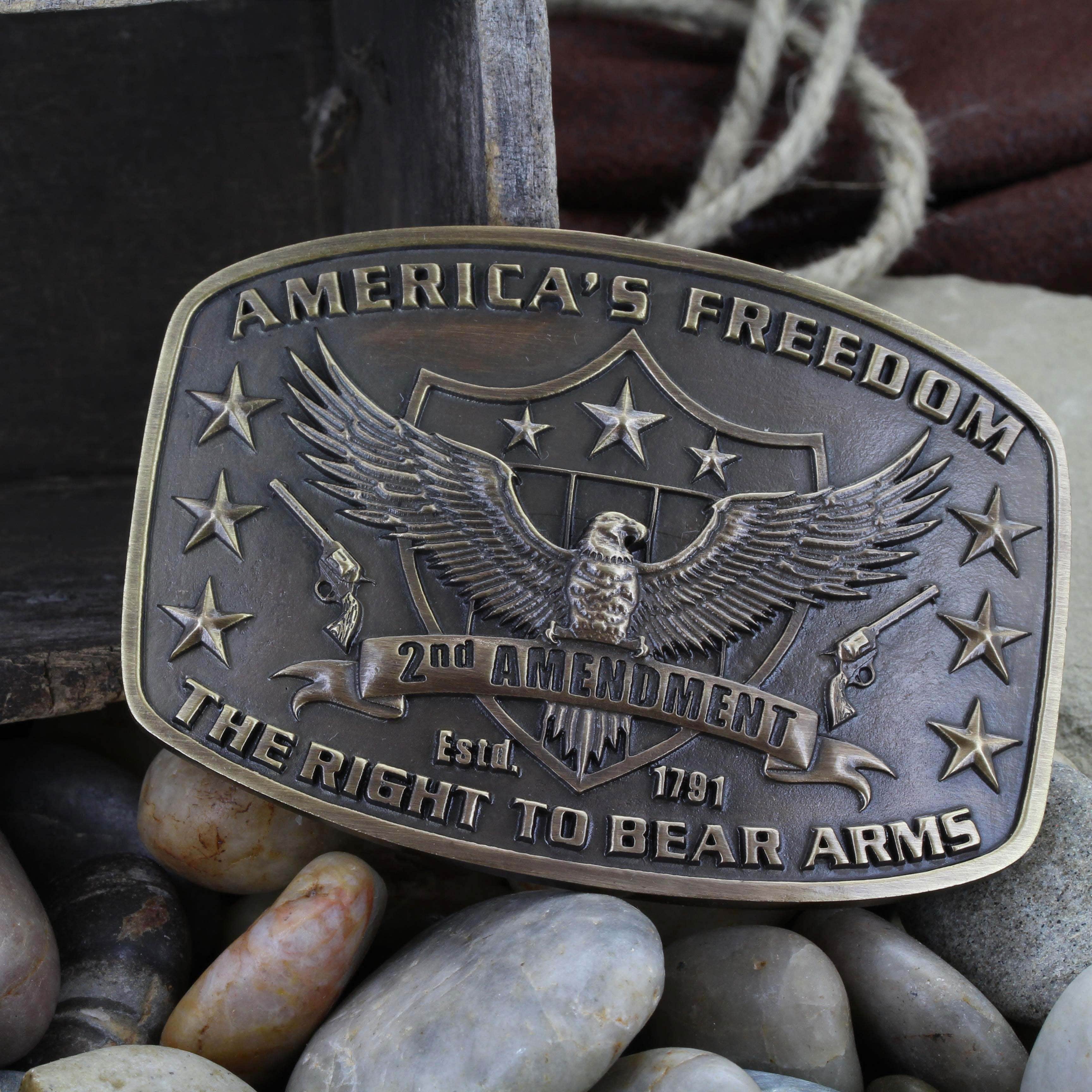 Montana Silversmiths 2nd Amendment Heritage Attitude Belt Buckle