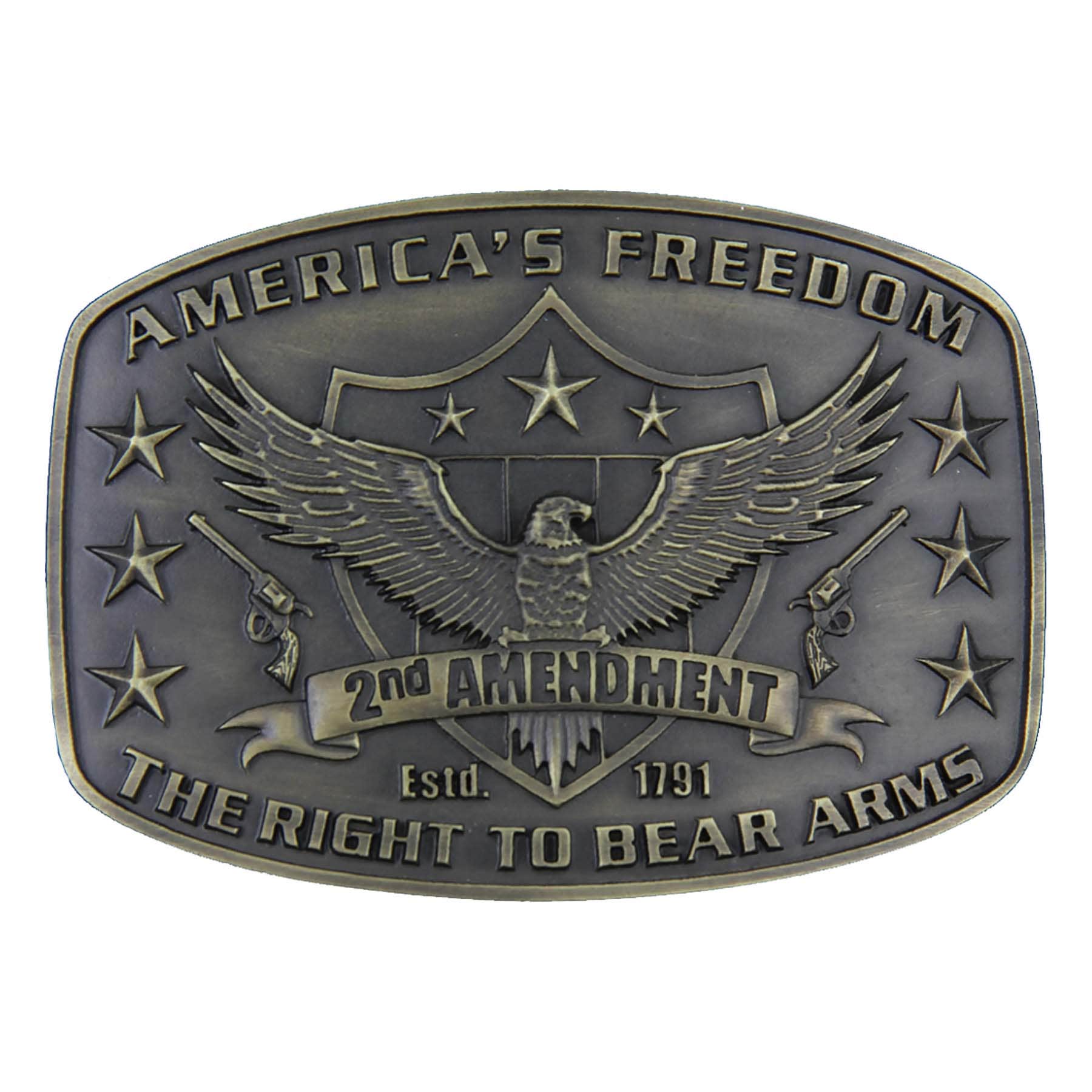 Montana Silversmiths 2nd Amendment Heritage Attitude Belt Buckle