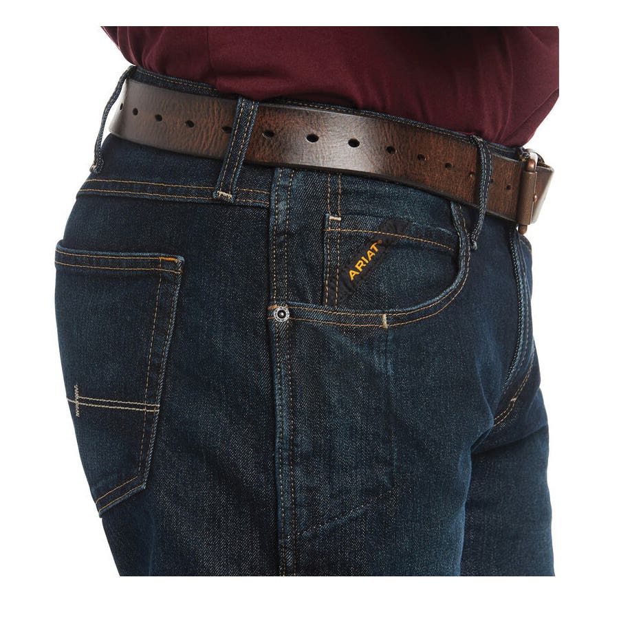 Ariat Rebar M5 Series Jeans, 34 in, 34 in L, Blackstone, Slim, Straight, Stretchable