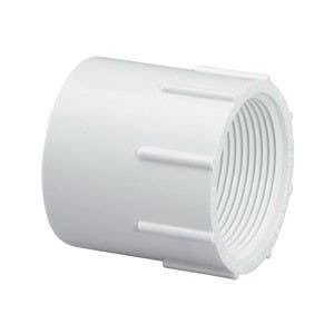 Lasco Pipe Adapter, 3/4 in, Slip x FPT, PVC, White, SCH 40 Schedule, 480 psi Pressure