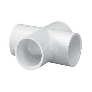 Lasco Pipe Cross, 3/4 in, Slip, PVC, White, SCH 40 Schedule, 480 psi Pressure