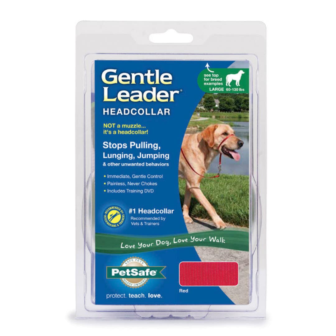 PetSafe Gentle Leader Dog Collar, 9 to 14 in Neck, Neoprene/Nylon, Red
