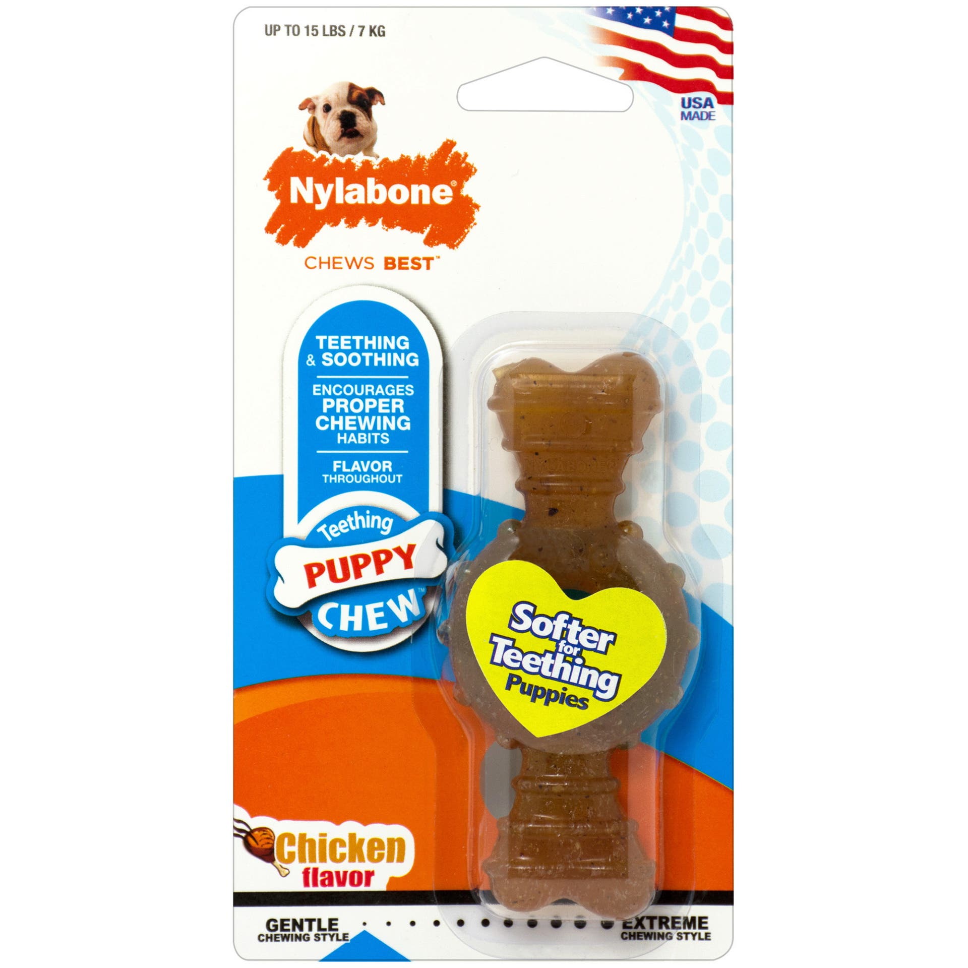 Nylabone Puppy Chew N901P Dog Toy, Petite, Chew Toy, Ring Bone