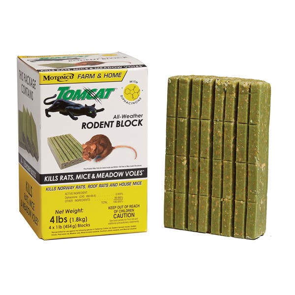 Tomcat All Weather Rodent Block, Wax Block, 1 lb, Box