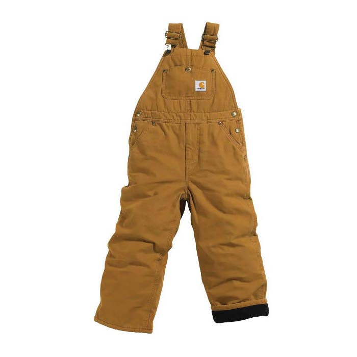 Carhartt Bib Overalls, Boy's, 5, Cotton Canvas, Carhartt Brown