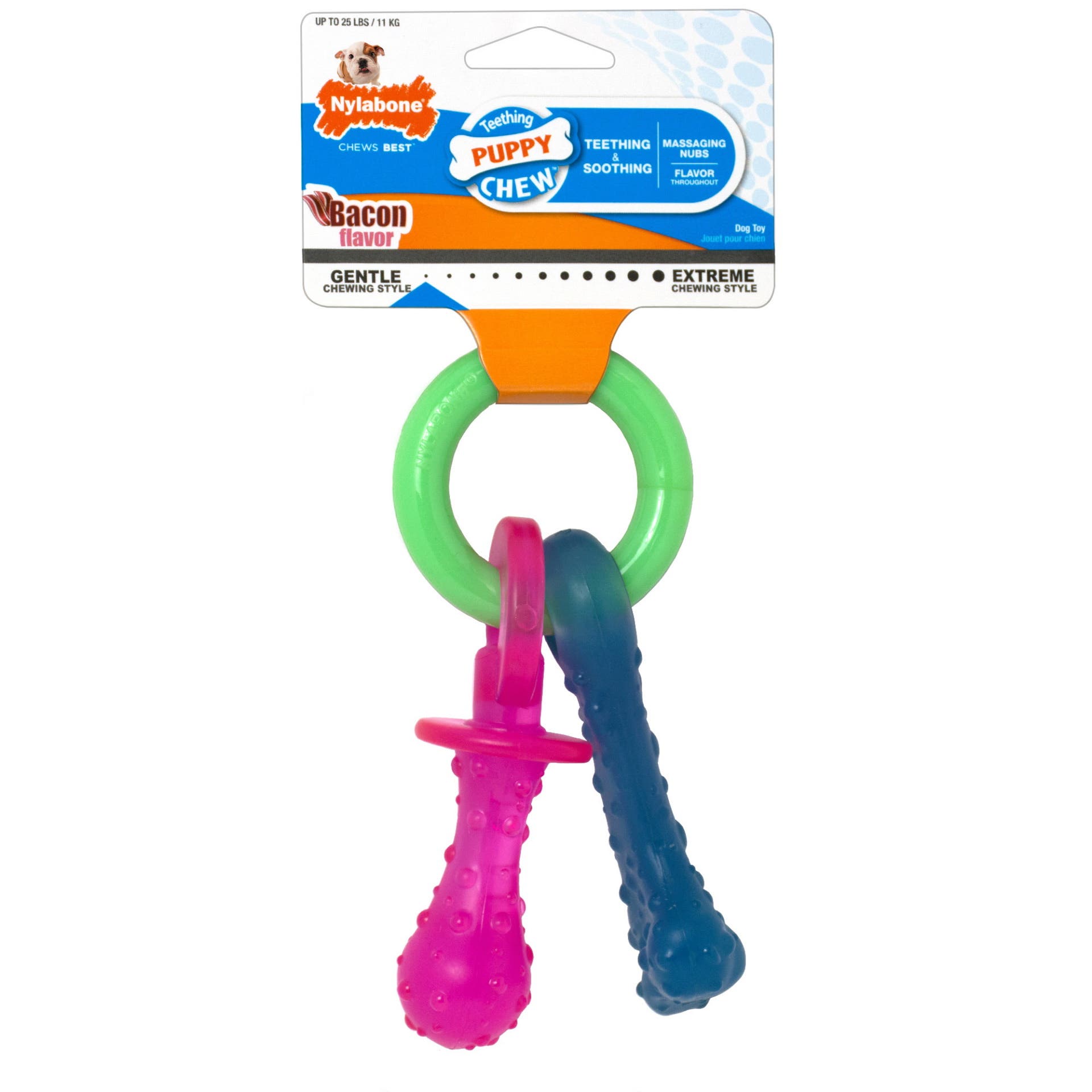 Nylabone Puppy Chew N330P Dog Toy, XS, Chew Toy, Teething Pacifier