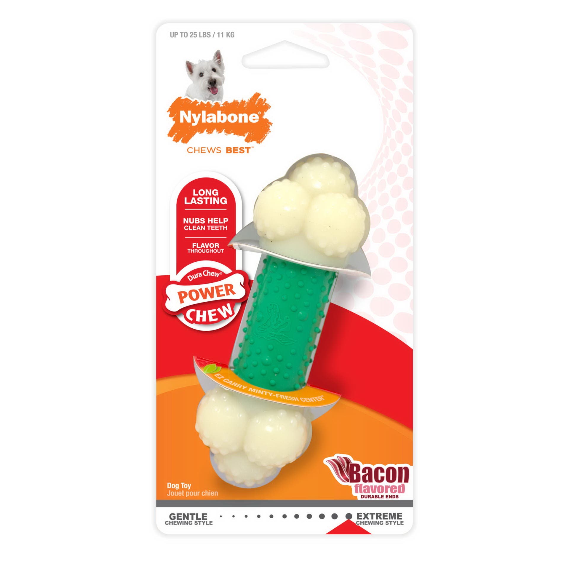 Nylabone Power Chew NTG103P Dog Toy, Wolf, Chew Toy, Nylon/Rubber
