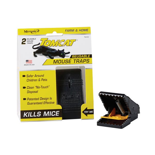 Tomcat Reusable Mouse Trap, 6 in L, 4-3/4 in W, 2 in H, Interlock Locking