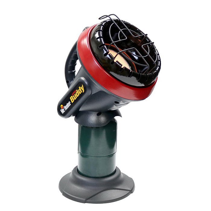 Mr. Heater F215100 Portable Heater with Oxygen Depletion System, 1 lb Fuel Tank, Propane, 3800 Btu, Black/Red