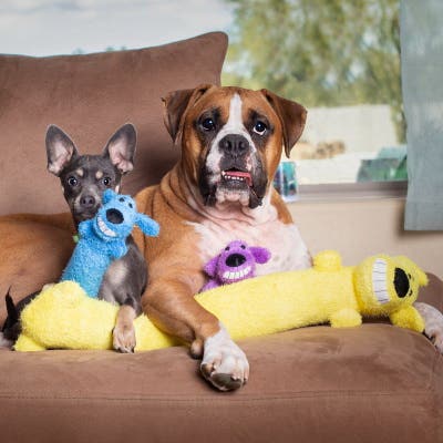 multipet Dog Toy, 6 in, Loofa Dog, Assorted