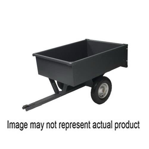 Precision Trailer Dump Cart, 750 lb, Steel Deck, 16 in Wheel, Pneumatic Wheel, Easy Dump Release Handle, Black
