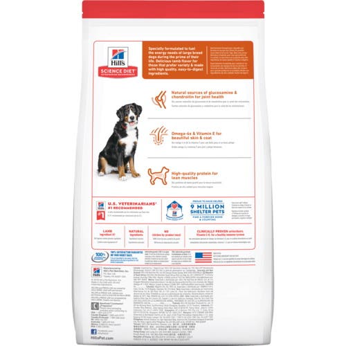 Science Diet Dog Food, Adult, L Breed, Dry, 35 lb Bag