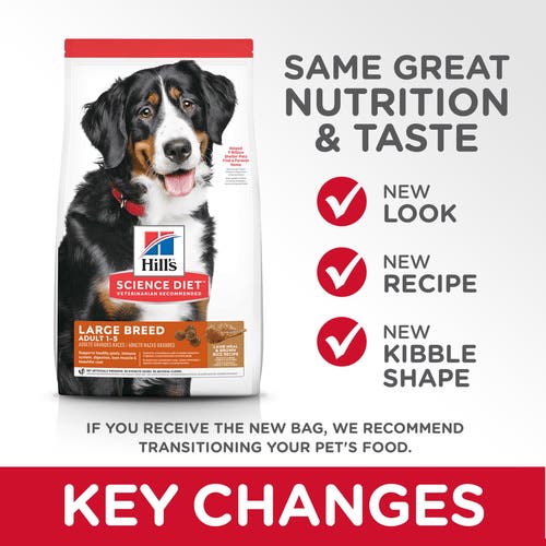 Science Diet Dog Food, Adult, L Breed, Dry, 35 lb Bag