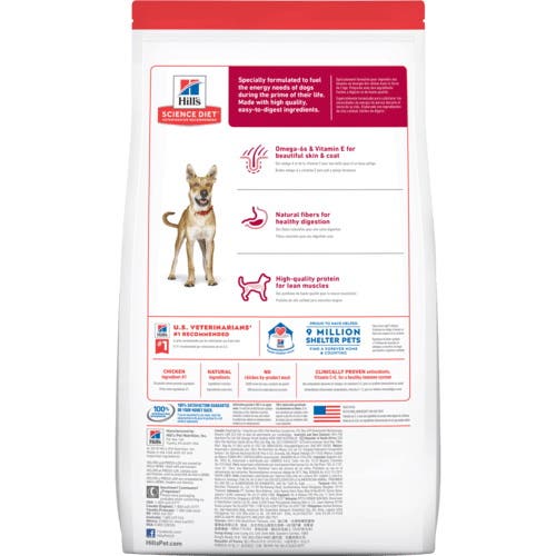 Science Diet Dog Food, Adult Breed, Dry, 35 lb Bag - 1096