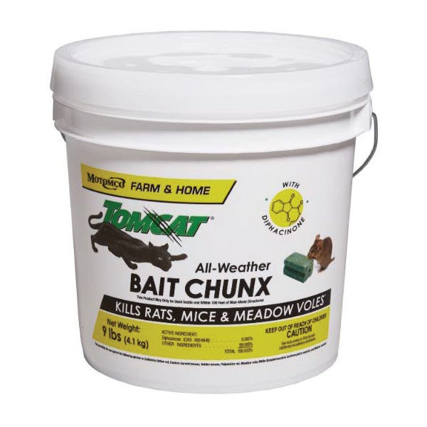 Tomcat All Weather Bait Chunx, Wax Block, 9 lb, Pail