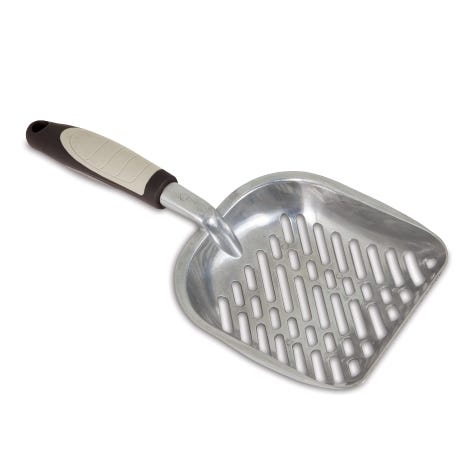 Petmate 22987 Litter Scoop, Aluminum/TPR, Brown/Tan, Two-Toned Handle