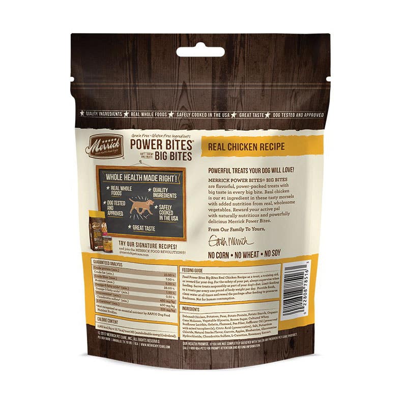 Merrick POWER BITES 295151 Dog Treat, Adult, L Breed, 6 oz