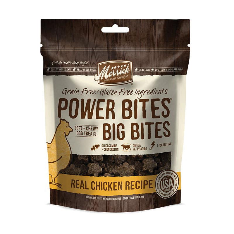 Merrick POWER BITES 295151 Dog Treat, Adult, L Breed, 6 oz