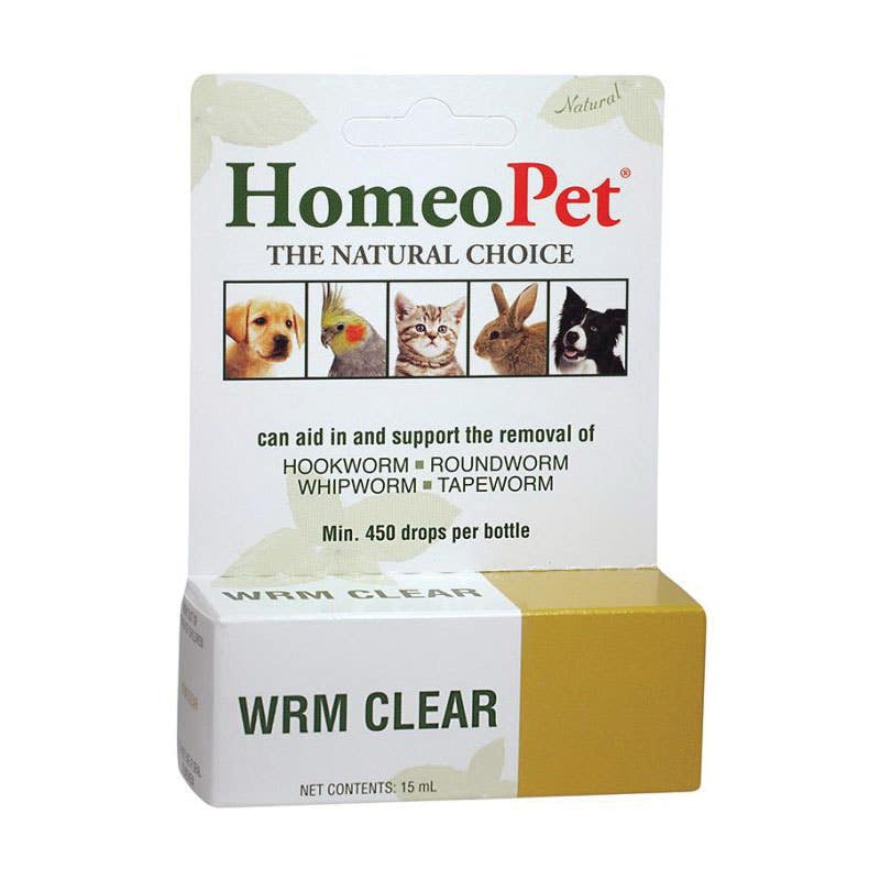 HomeoPet 14714 WRM Clear Drop, Liquid, 15 mL Bottle