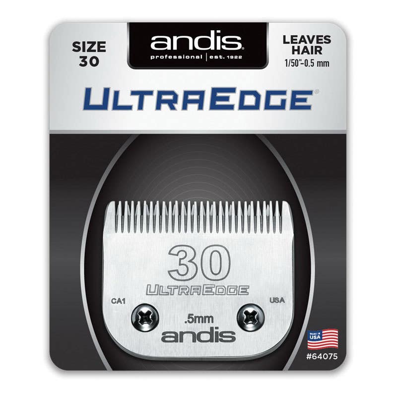 Andis UltraEdge #30 Detachable Blade, Carbon Steel, Chrome Blister