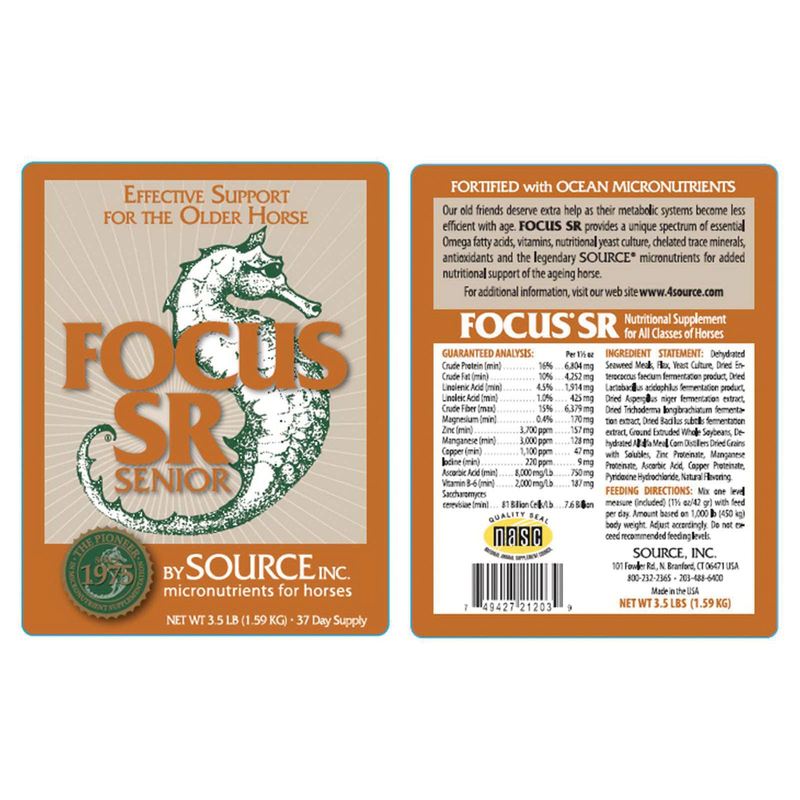 Source FOCUS SR/6 Nutritional Supplement, Senior Lifestage, 3.5 lb