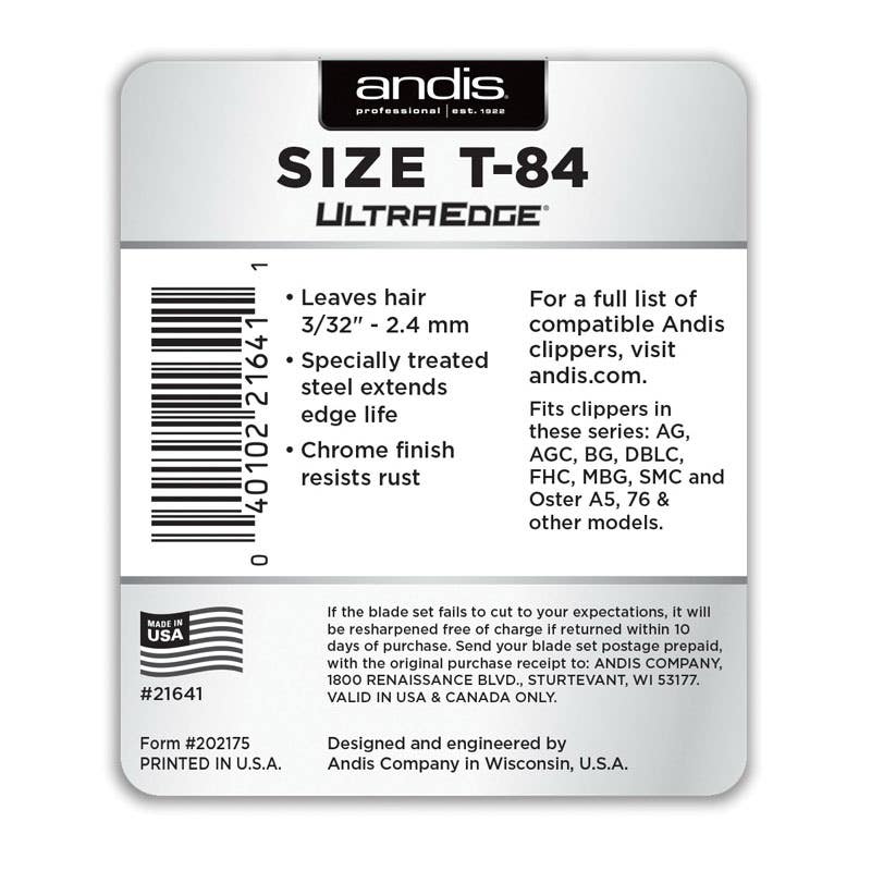 Andis UltraEdge AG Detachable Blade, Carbon Steel