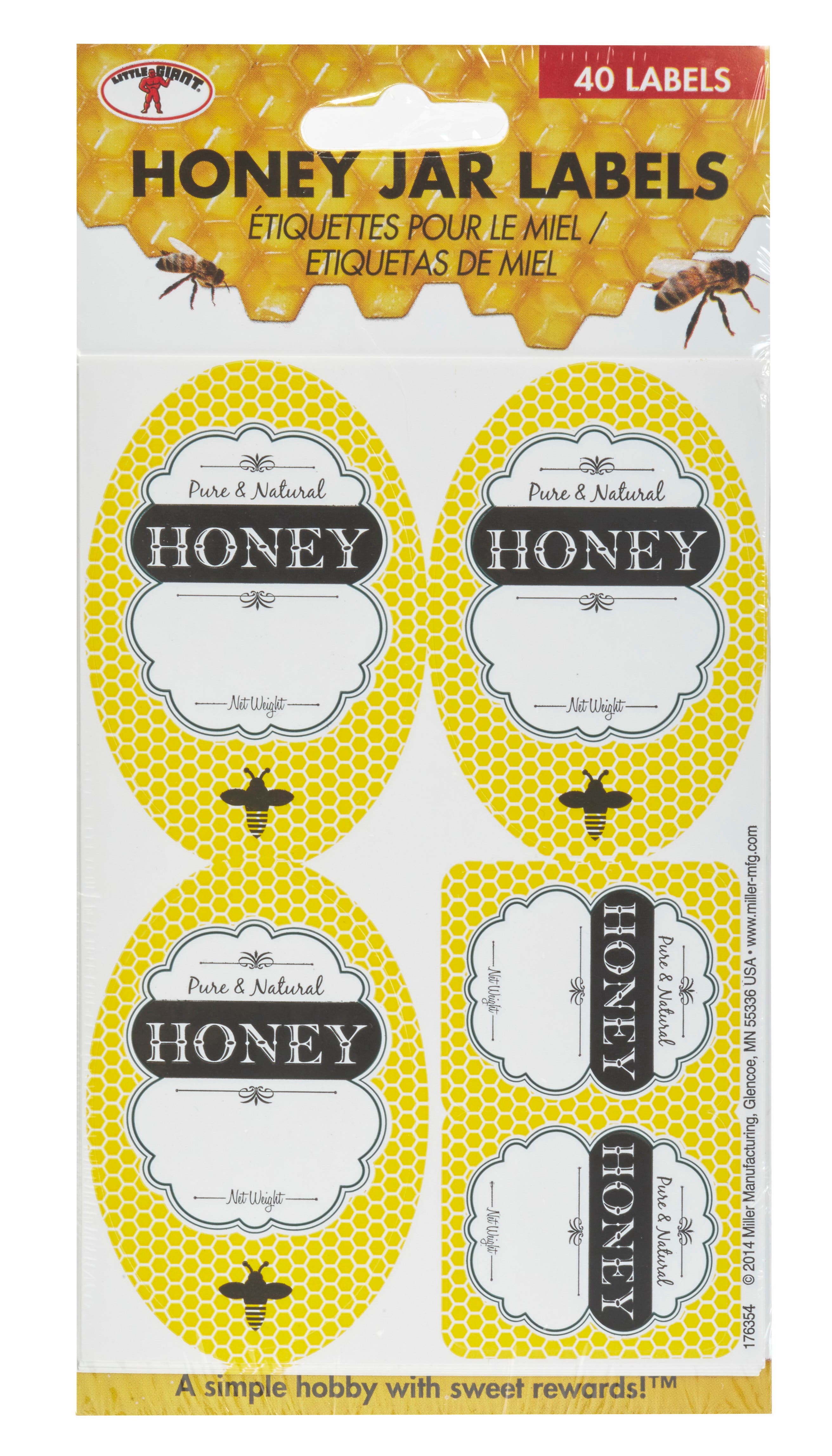 Little Giant HLABEL Honey Jar Label, 4-3/8 in L, 1/8 in W