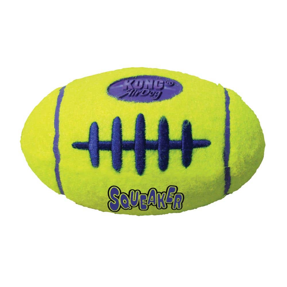 Kong AirDog Dog Toy, M, Squeaker, Football, Synthetic Felt, Yellow