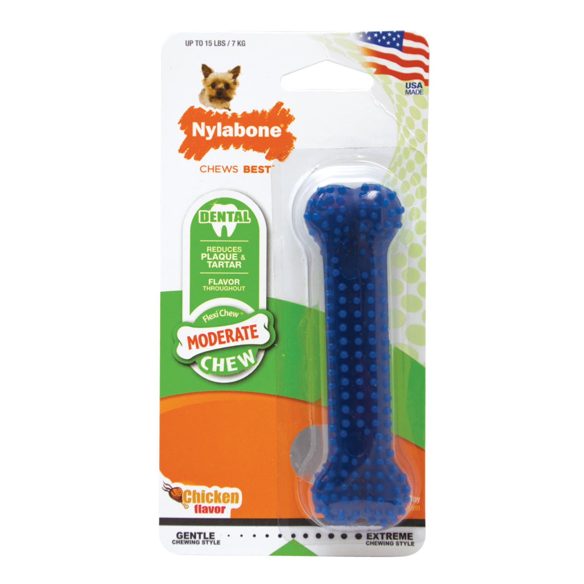 Nylabone Moderate Chew NX935P Dog Toy, Wolf, Chew Toy, Bone