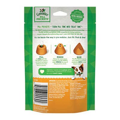 Greenies Pill Pockets 428266 Dog Treat, 3.2 oz Bag