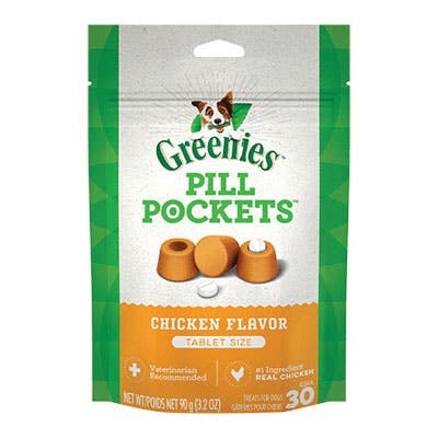 Greenies Pill Pockets 428266 Dog Treat, 3.2 oz Bag