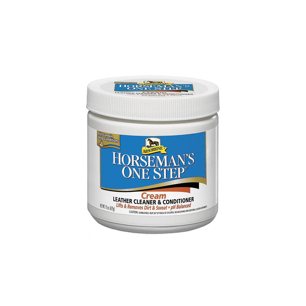 Absorbine Horseman’s One Step Leather Cleaner and Conditioner Paste White Mild 15 oz Jar