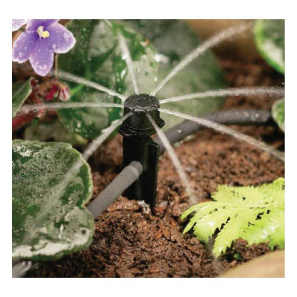Orbit Multi-Stream Dripper, Adjustable, 1/4 in Connection, Threaded Barb, Full Circle, 1 to 16 gph gph
