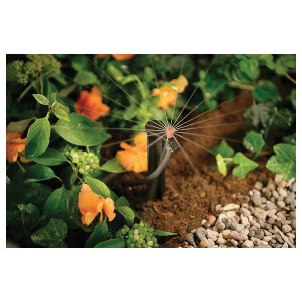 Orbit Sprinkler with Stake, 1/4 in Connection, Barb, 5 to 10 ft