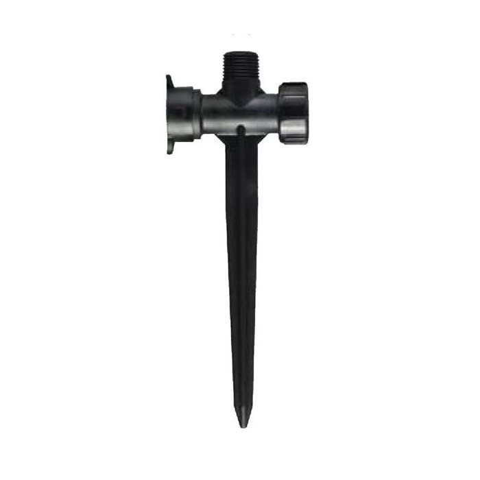 Orbit End Cap Stake, 1/2 in Connection, Drip-Lock Tubing x MPT, Plastic, Black