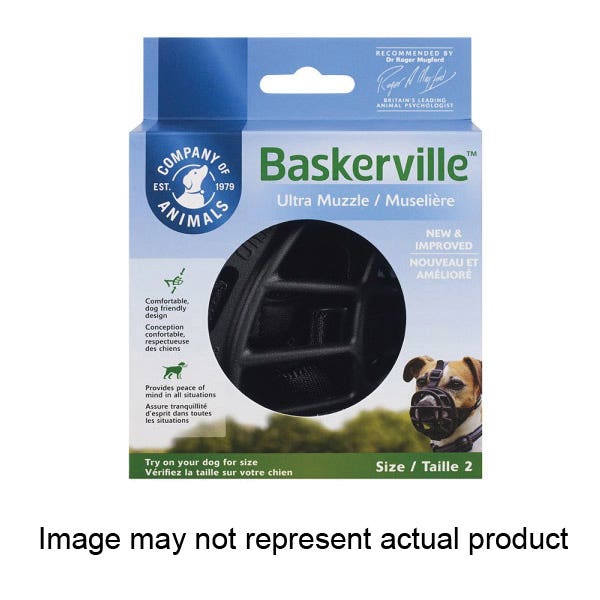 The Company of Animals Baskerville Ultra Muzzle, #3, Strap Fastening, Black