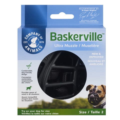 The Company of Animals Baskerville Ultra Muzzle, #2, Strap Fastening, Black