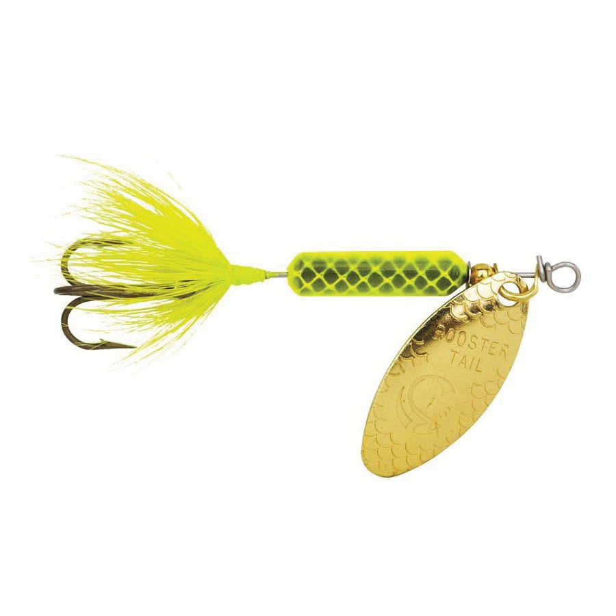 Worden's Spinner Lure, #10, 2-1/4 in L, Chartreuse Lure, 0.125 oz Weight