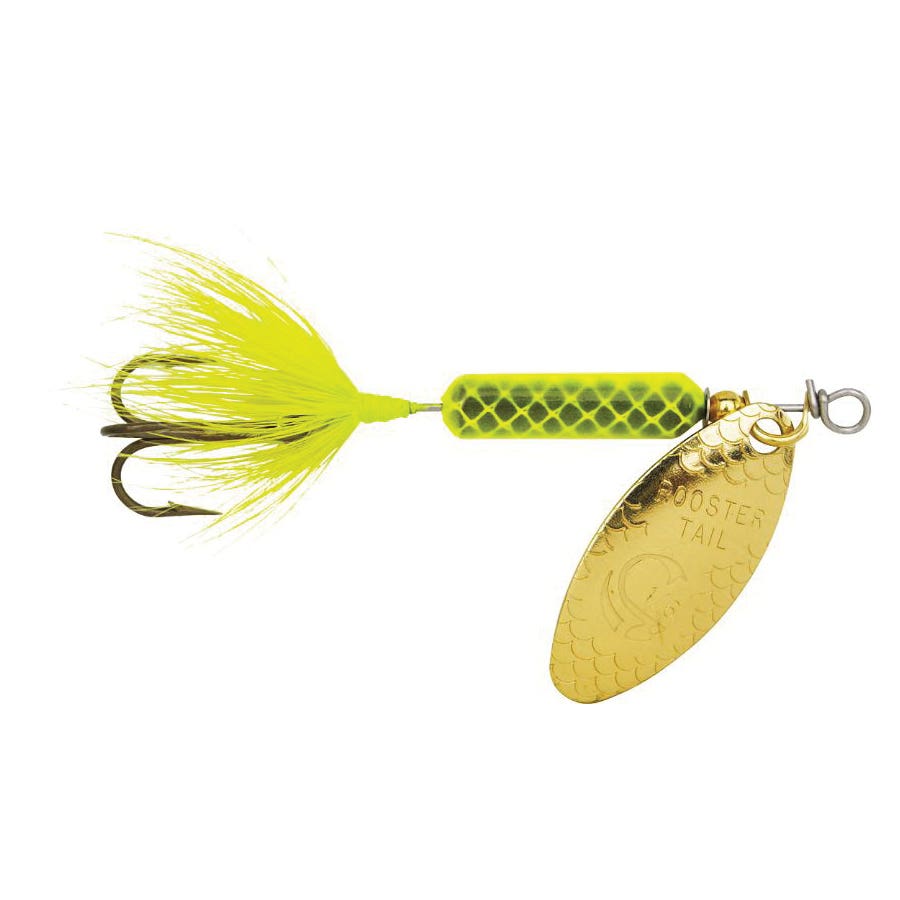Worden's Spinner Lure, #12, 2 in L, Chartreuse Lure, 0.0625 oz Weight